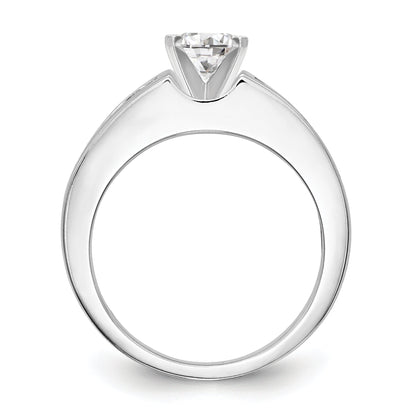 14K White Gold Peg Set 3/4 Carat Channel Princess Diamond Semi Mount Engagement Ring