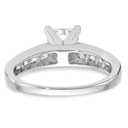 14K White Gold Peg Set 3/4 Carat Channel Princess Diamond Semi Mount Engagement Ring