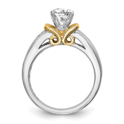 14k Two-tone Two Tone 5/8 Ct. Lab Grown Diamond VS/SI+ G+ Peg Set Engagement Ring