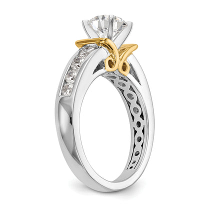 14k Two-tone Two Tone 5/8 Ct. Lab Grown Diamond VS/SI+ G+ Peg Set Engagement Ring