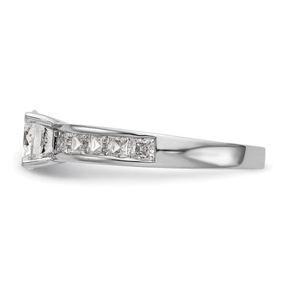 14K White Gold Simulated Diamond Engagement Ring