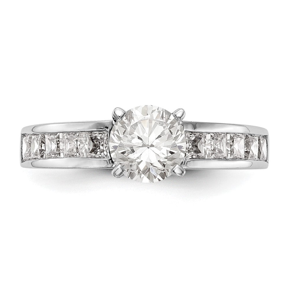 14K White Gold Simulated Diamond Engagement Ring