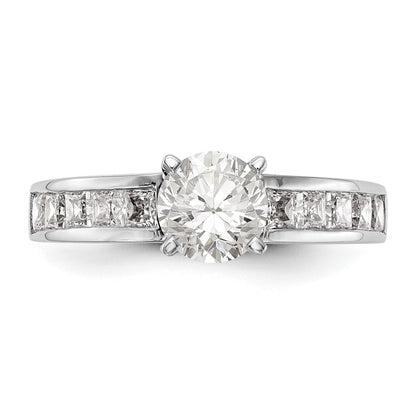 14K White Gold Simulated Diamond Engagement Ring