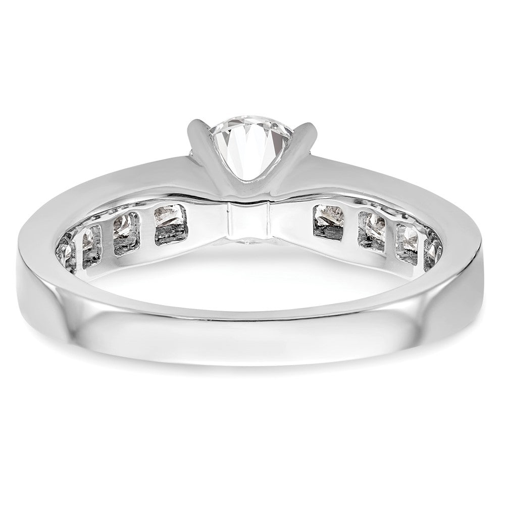 14K White Gold Simulated Diamond Engagement Ring