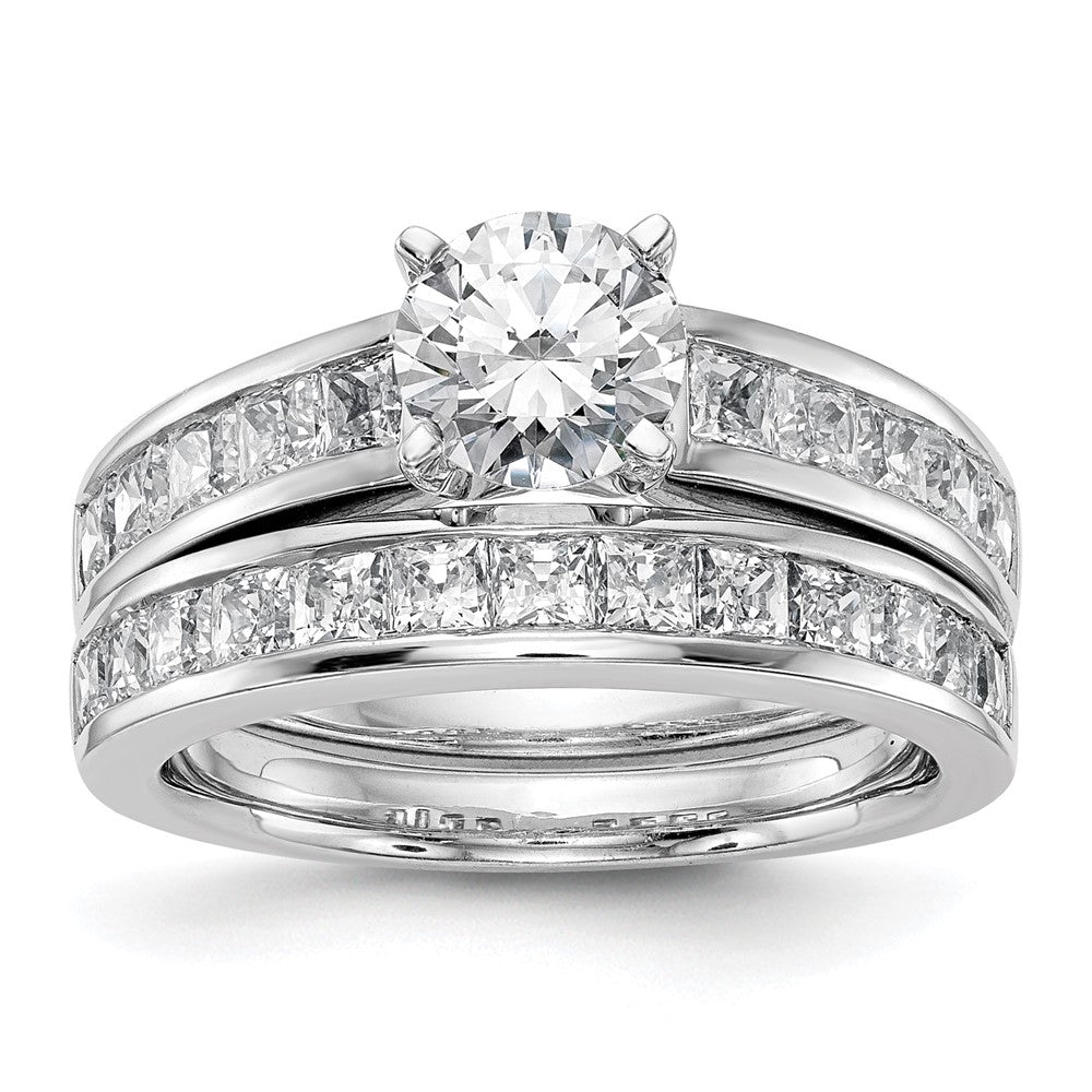 14K White Gold Simulated Diamond Engagement Ring