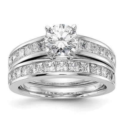 14K White Gold Simulated Diamond Engagement Ring
