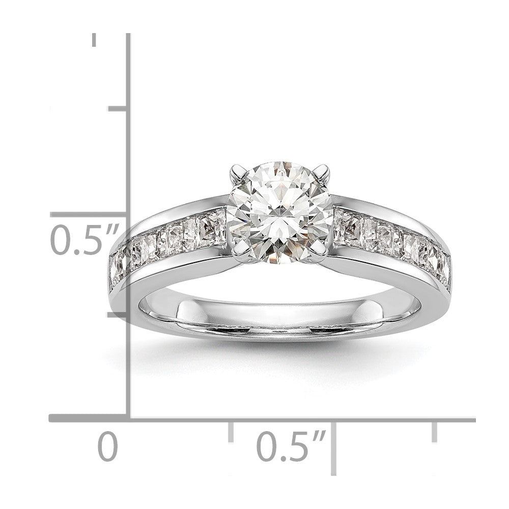 14K White Gold Simulated Diamond Engagement Ring