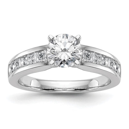14K White Gold Simulated Diamond Engagement Ring