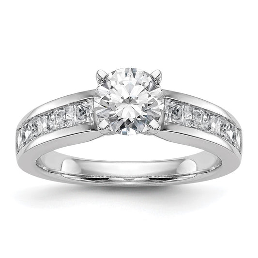 14K White Gold Simulated Diamond Engagement Ring