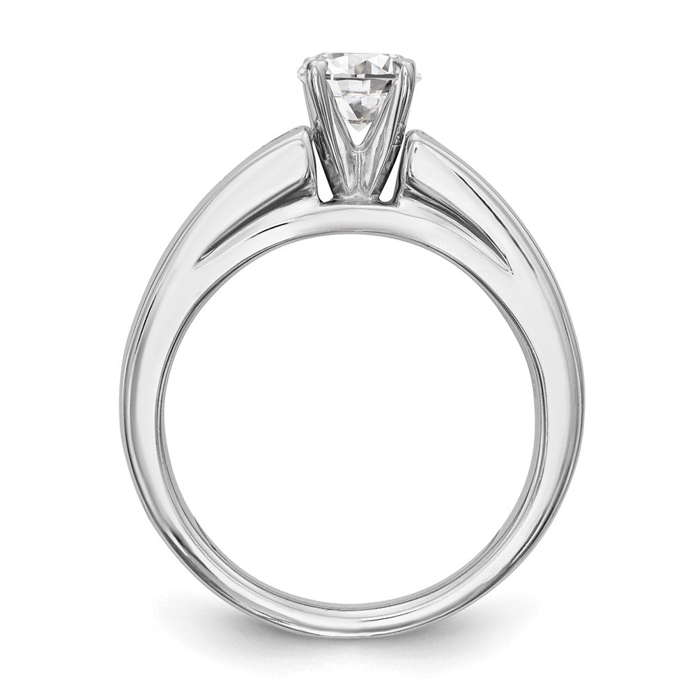 1.00ct. CZ Solid Real 14K White Gold Peg Set Engagement Ring