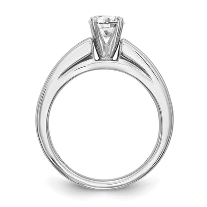 1.00ct. CZ Solid Real 14K White Gold Peg Set Engagement Ring