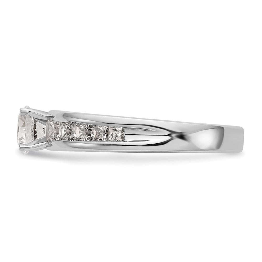 1.00ct. CZ Solid Real 14K White Gold Peg Set Engagement Ring