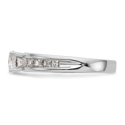 14K White Gold Peg Set 1 Carat Channel Princess Diamond Semi Mount Engagement Ring