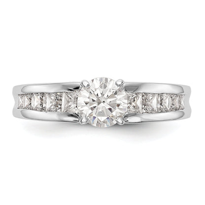 14K White Gold Peg Set 1 Carat Channel Princess Diamond Semi Mount Engagement Ring