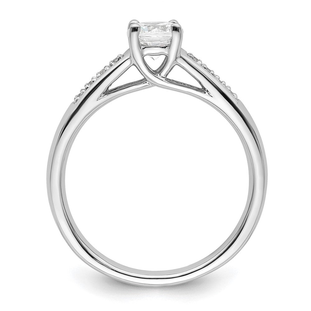 14K White Gold Simulated Diamond Engagement Ring