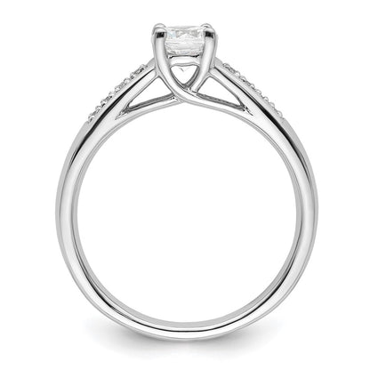 14K White Gold Simulated Diamond Engagement Ring