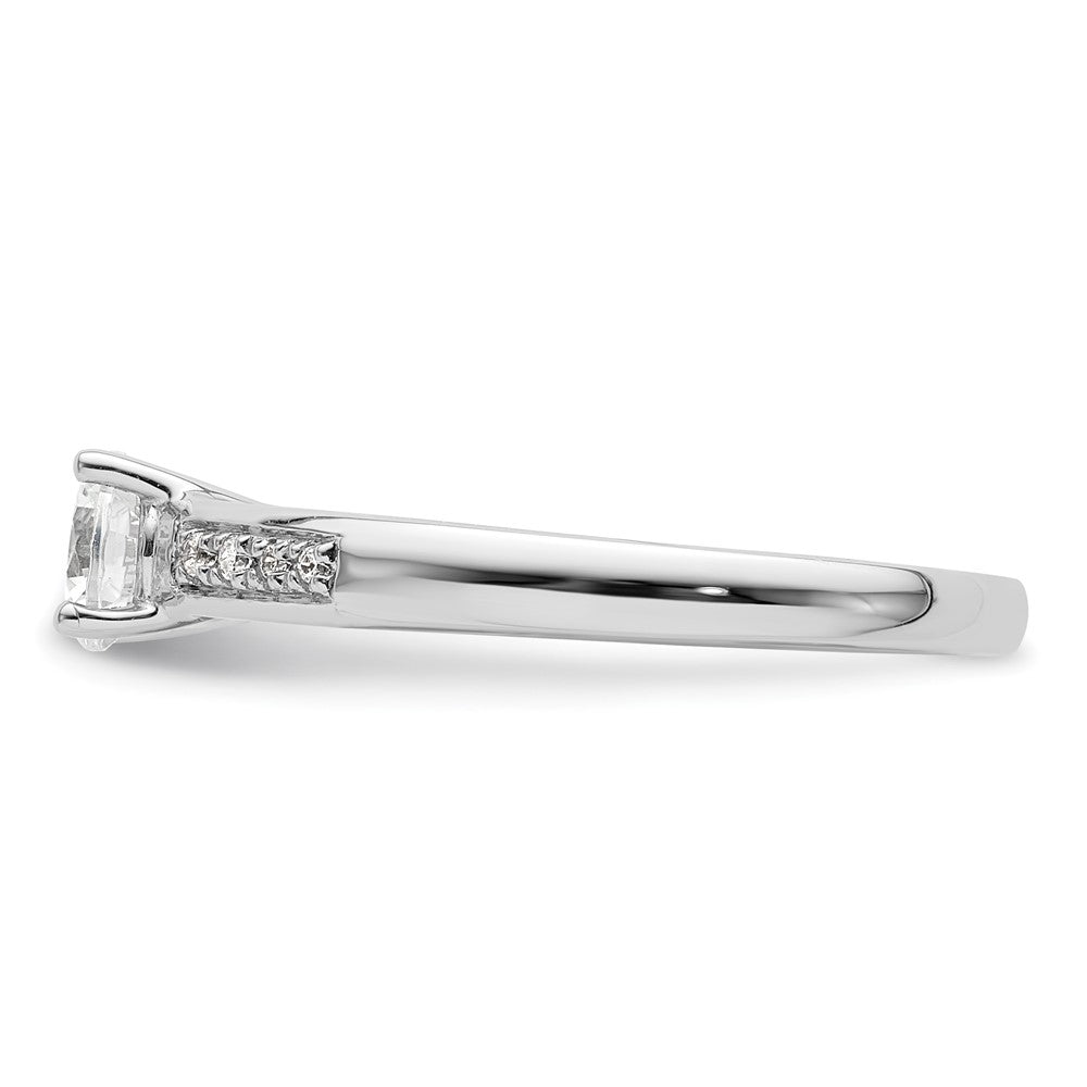 14K White Gold Simulated Diamond Engagement Ring
