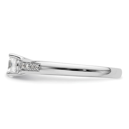 14K White Gold Simulated Diamond Engagement Ring