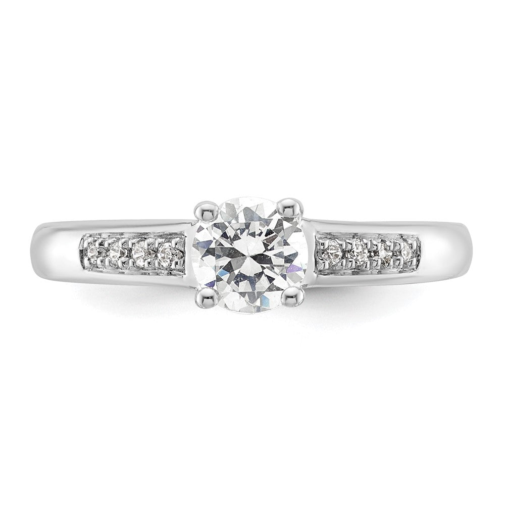 14K White Gold Simulated Diamond Engagement Ring