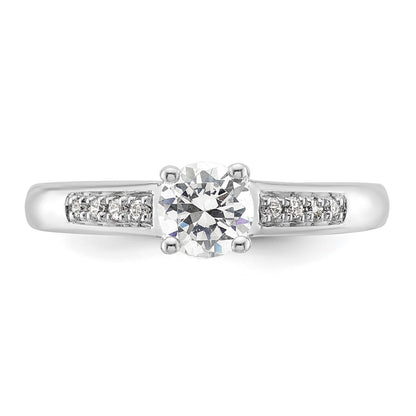14K White Gold Simulated Diamond Engagement Ring