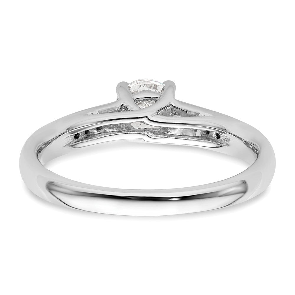 14K White Gold Simulated Diamond Engagement Ring
