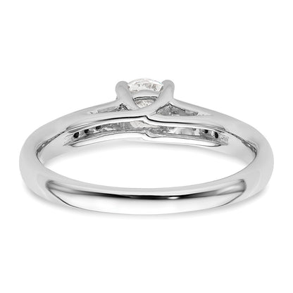 14K White Gold Simulated Diamond Engagement Ring