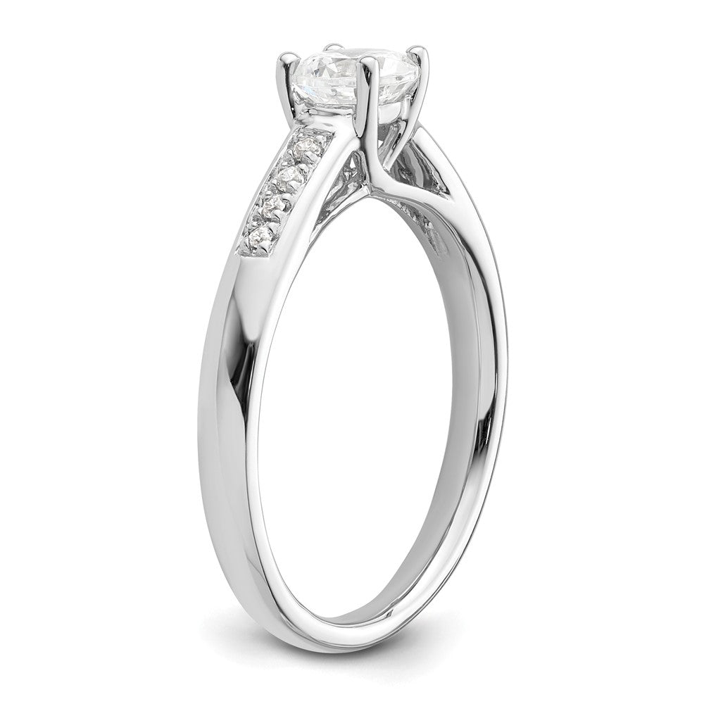 14K White Gold Simulated Diamond Engagement Ring