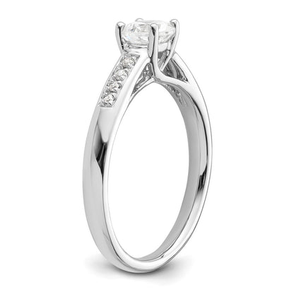 14K White Gold Simulated Diamond Engagement Ring
