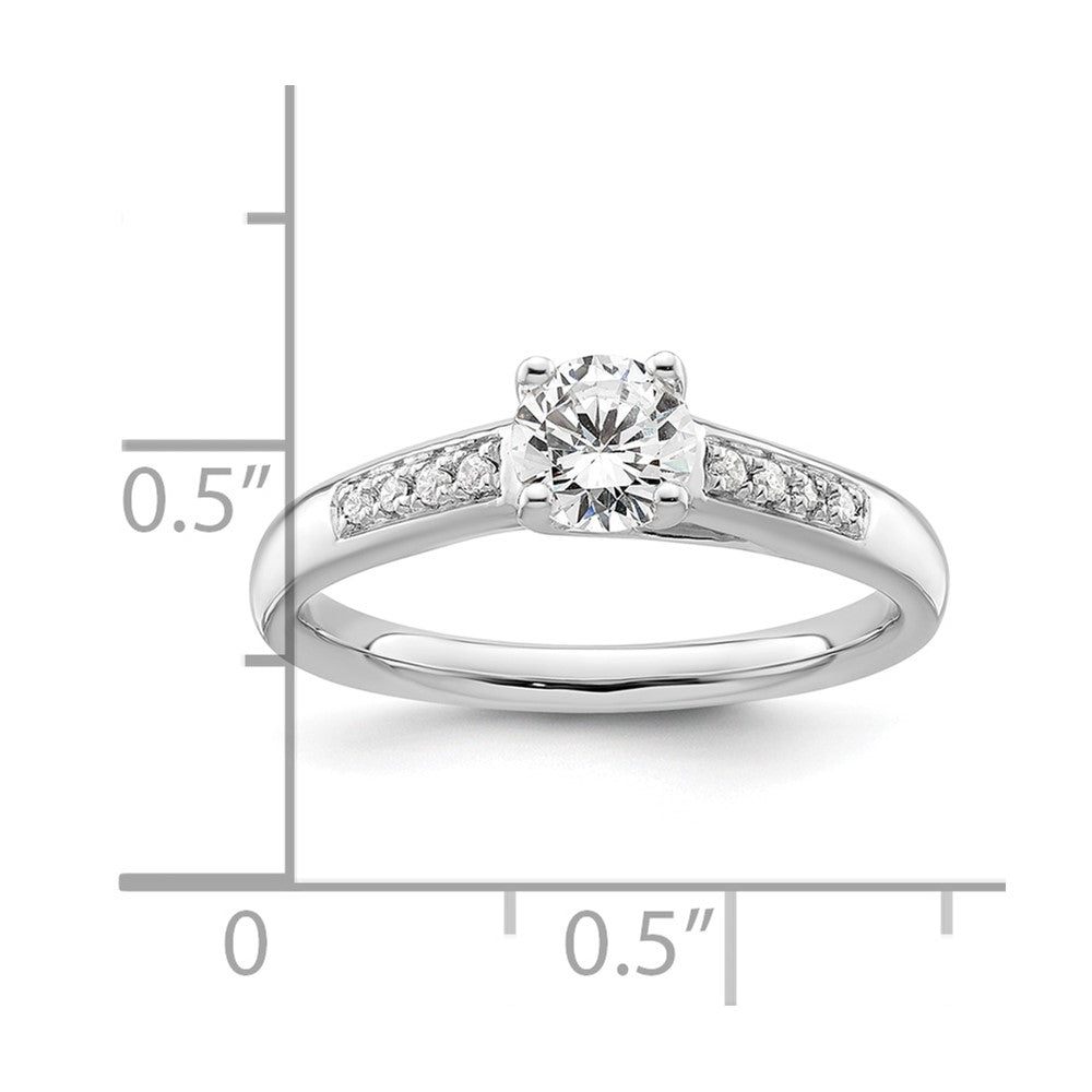 14K White Gold Simulated Diamond Engagement Ring