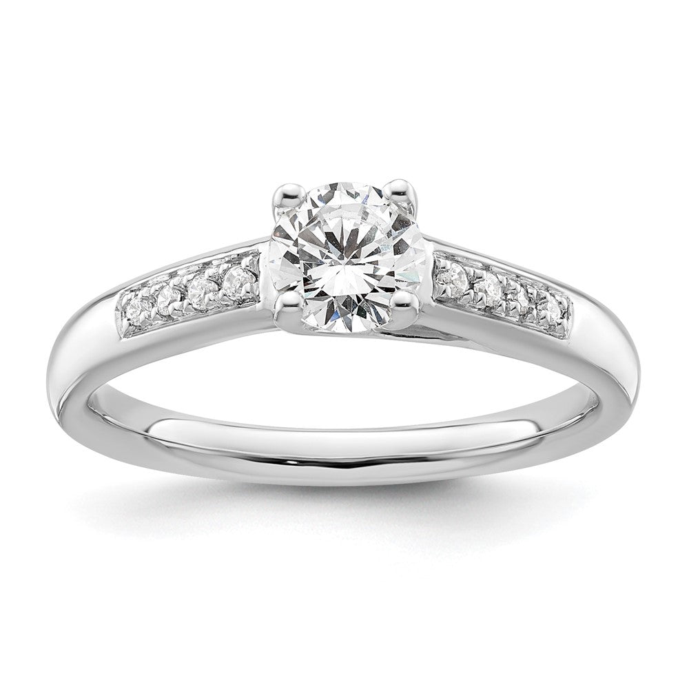 14K White Gold Simulated Diamond Engagement Ring