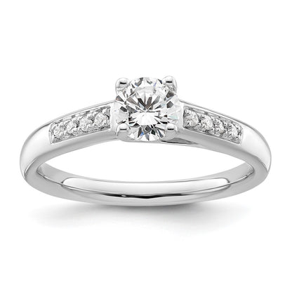 14K White Gold Simulated Diamond Engagement Ring