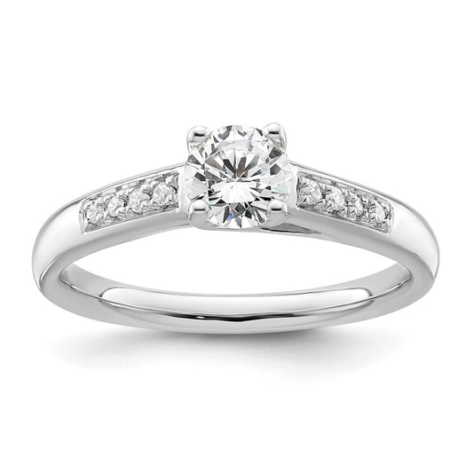 14K White Gold Simulated Diamond Engagement Ring