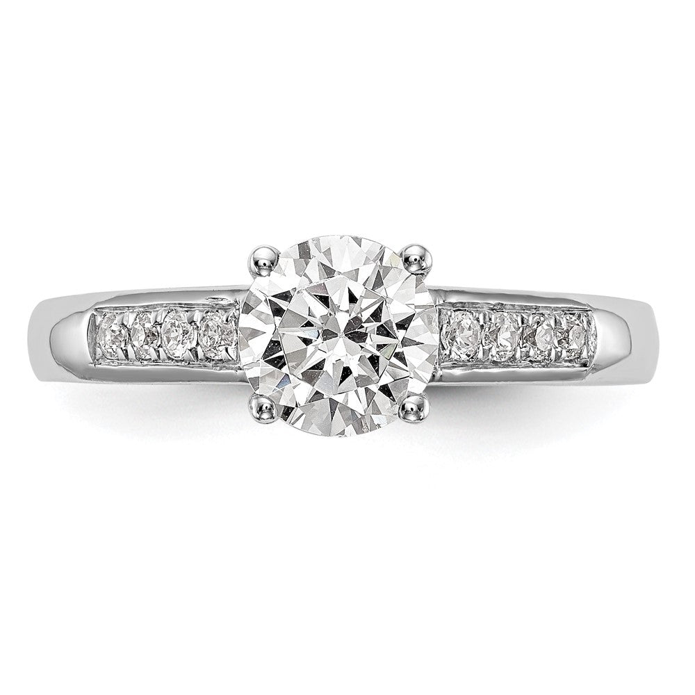 14K White Gold Simulated Diamond Engagement Ring
