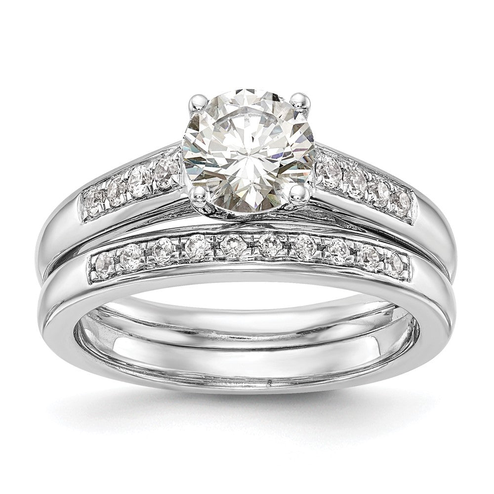 14K White Gold Simulated Diamond Engagement Ring