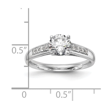14K White Gold Simulated Diamond Engagement Ring