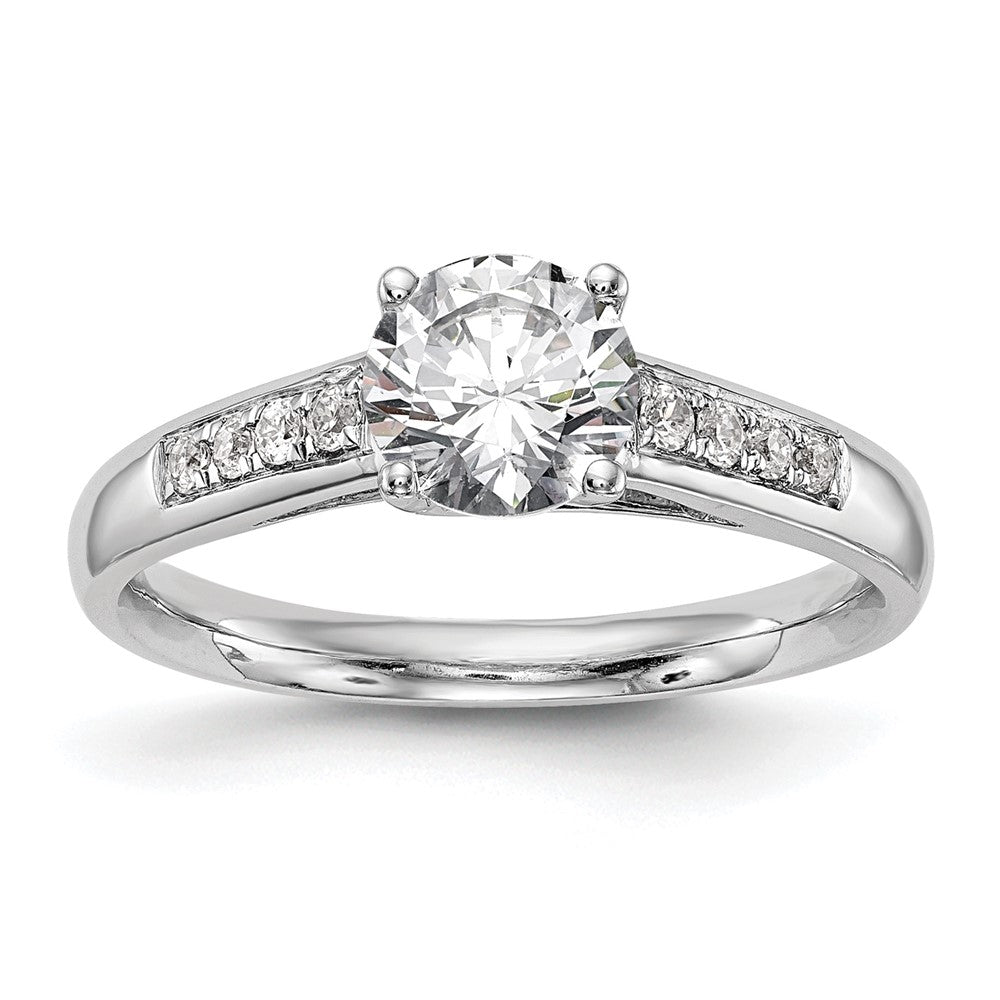 14K White Gold Simulated Diamond Engagement Ring