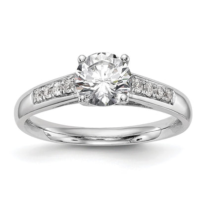 14K White Gold Simulated Diamond Engagement Ring