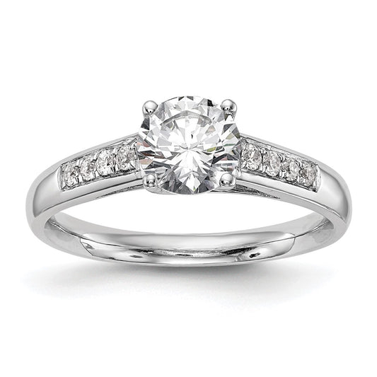14K White Gold Simulated Diamond Engagement Ring