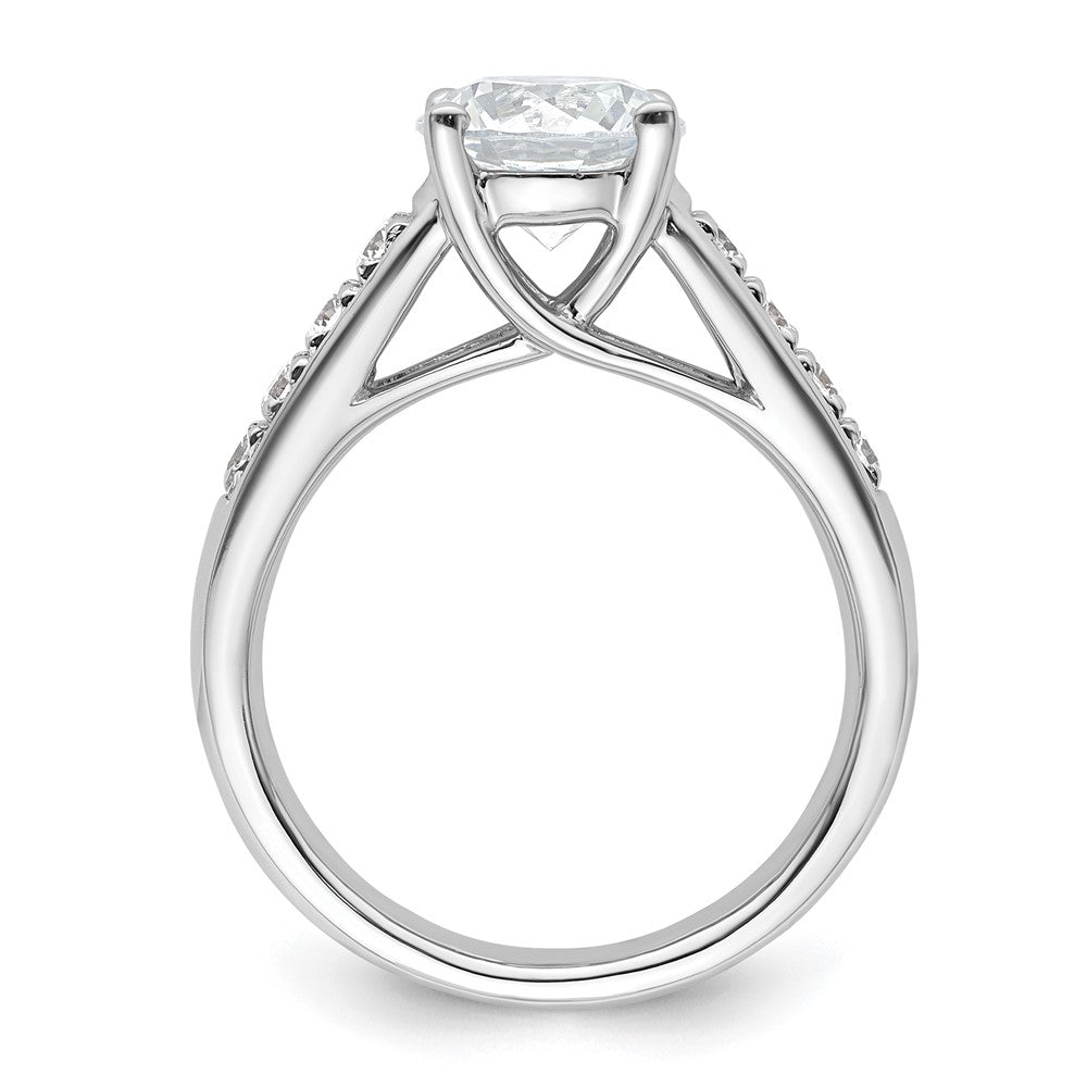14K White Gold Simulated Diamond Engagement Ring