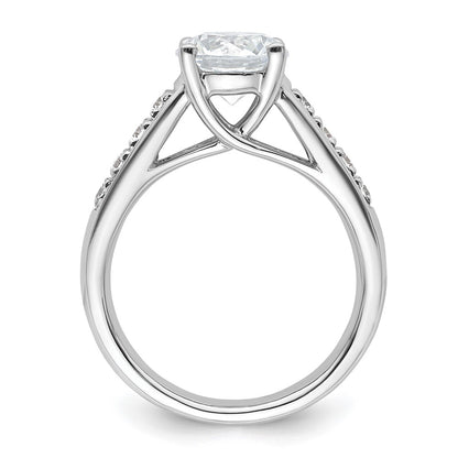14K White Gold Simulated Diamond Engagement Ring