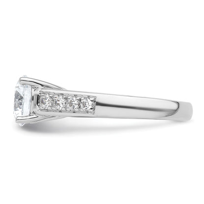 14K White Gold Simulated Diamond Engagement Ring
