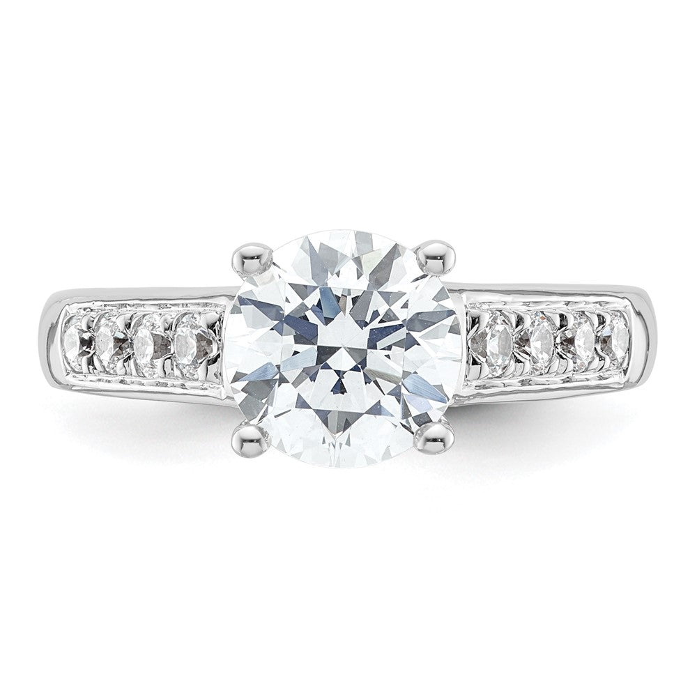 14K White Gold Simulated Diamond Engagement Ring