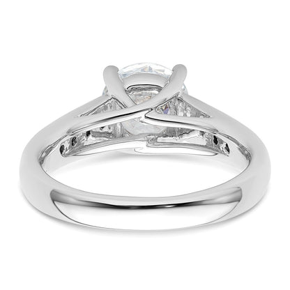 14K White Gold Simulated Diamond Engagement Ring