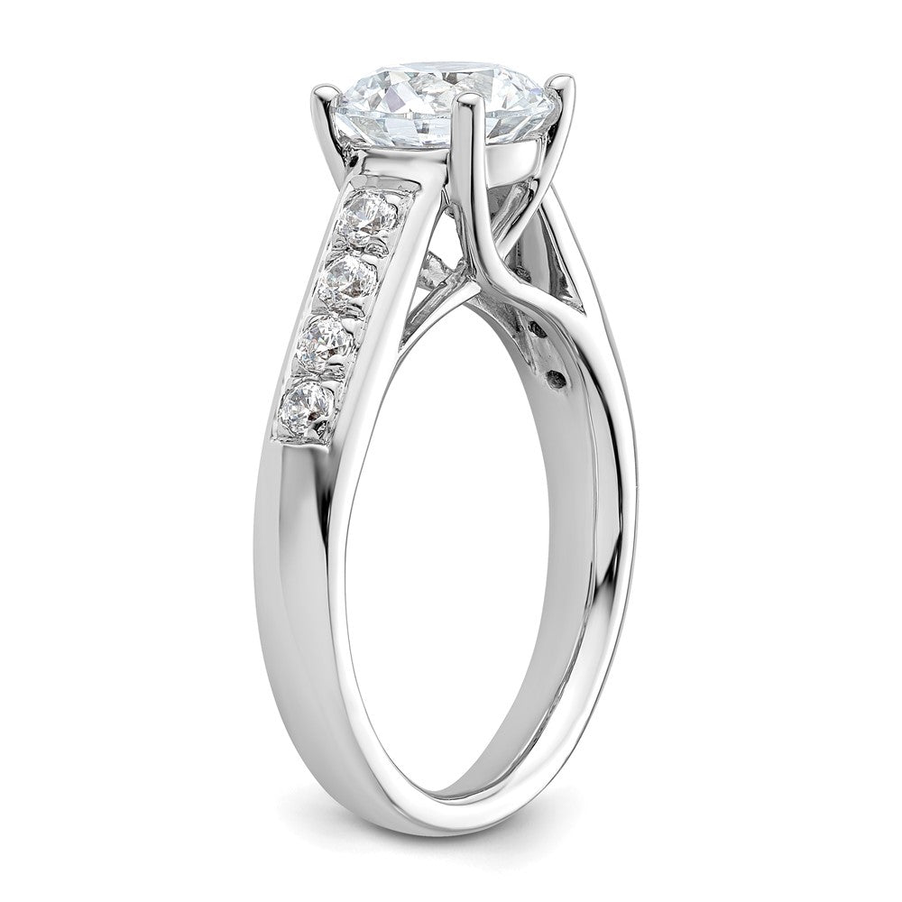 14K White Gold Simulated Diamond Engagement Ring