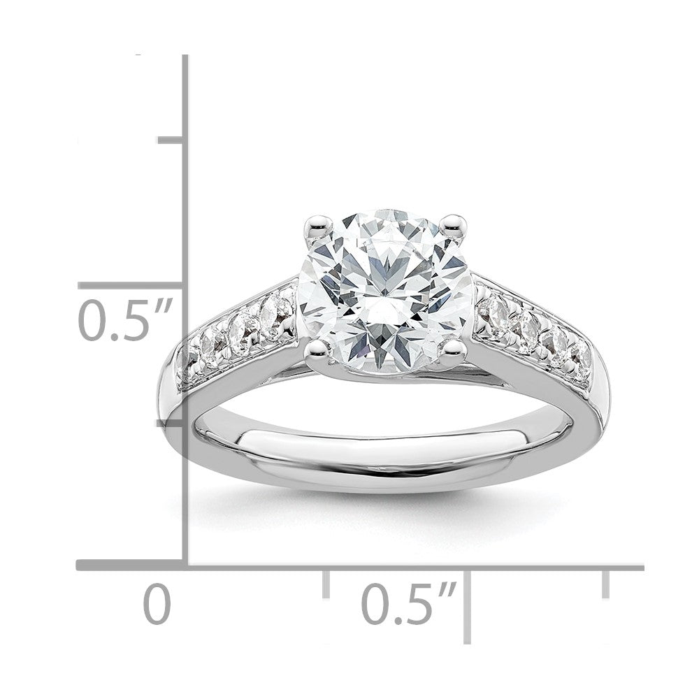 14K White Gold Simulated Diamond Engagement Ring