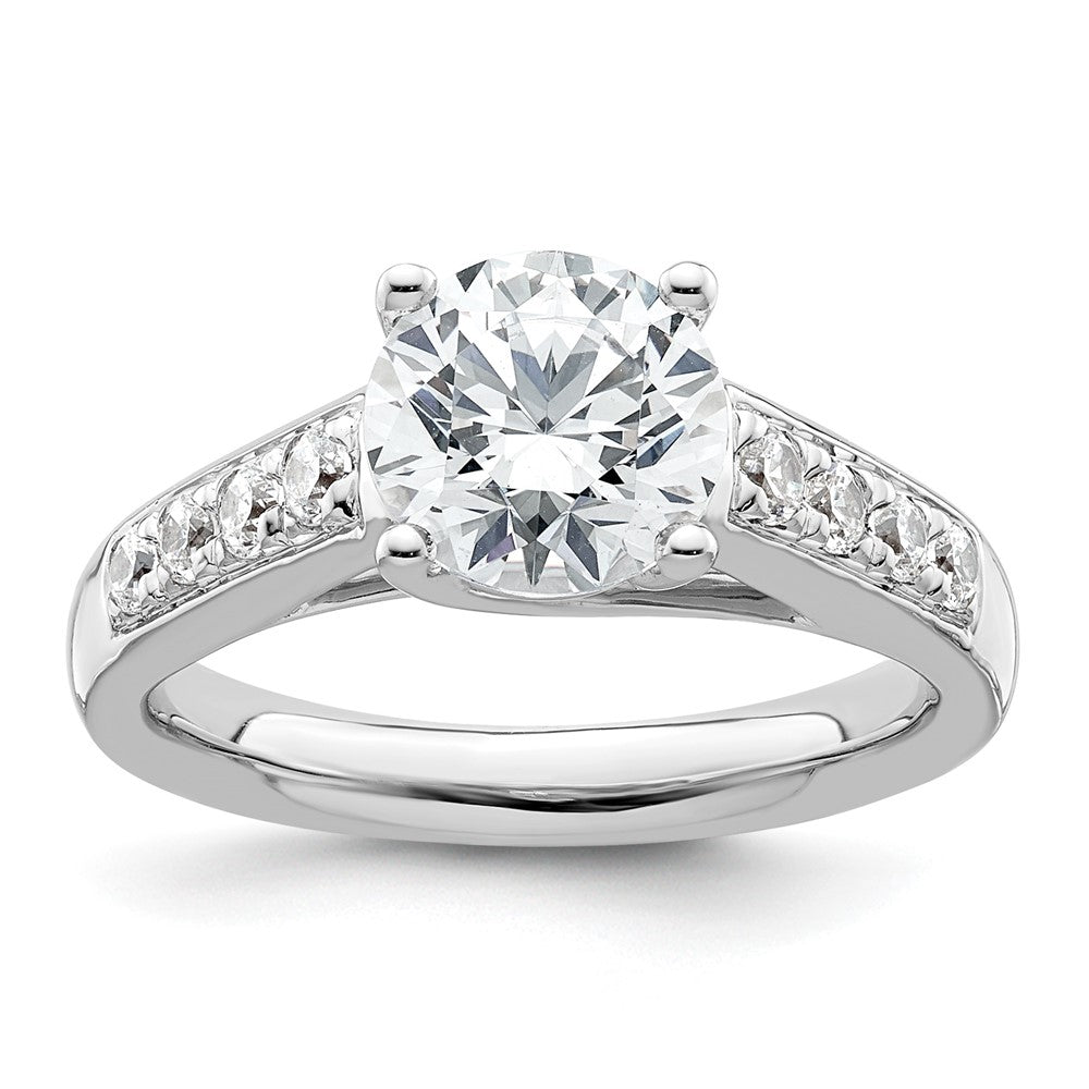 14K White Gold Simulated Diamond Engagement Ring