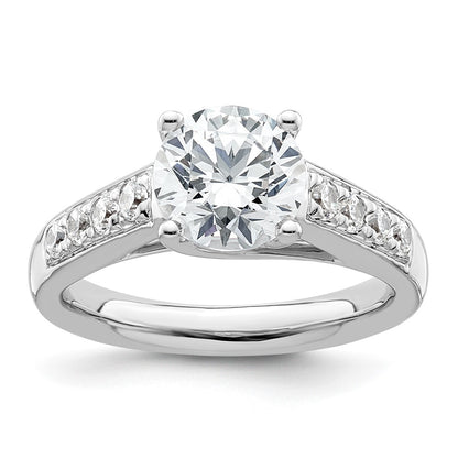 14K White Gold Simulated Diamond Engagement Ring