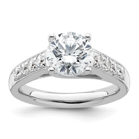 14K White Gold Simulated Diamond Engagement Ring