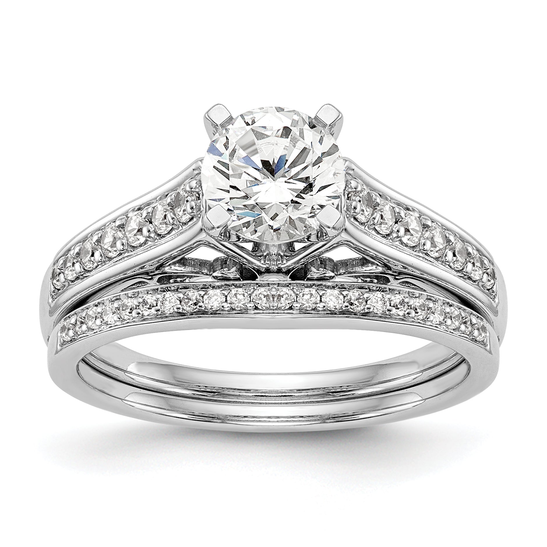 14k White Gold 1/5 Ct. Lab Grown Diamond VS/SI+ G+ Pet Set Engagement Ring