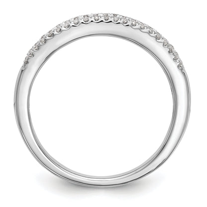 14K White Gold 3/8 Carat Round/Baguette Diamond Complete Wedding Band